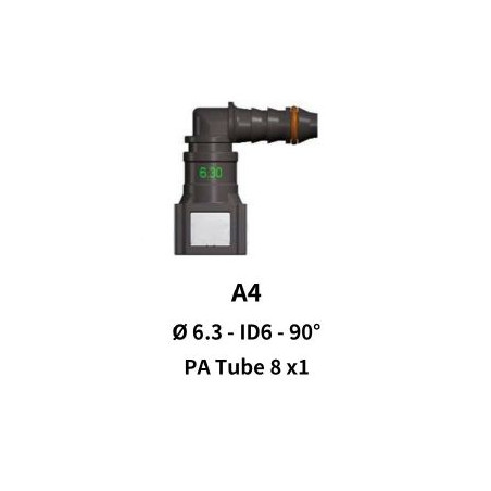 Quick Release 6.30 to 8mm 90 Degree Elbow for Nylon Hose