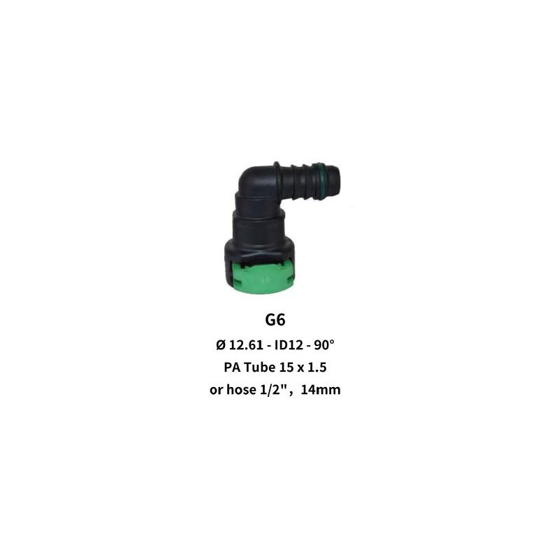 Quick Release 12.61 to 15mm 90 Degree Elbow for Nylon Hose