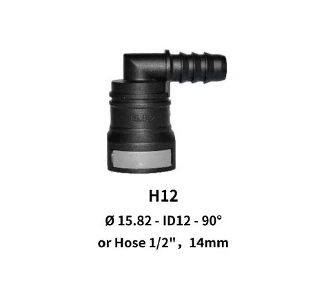 Quick Release 15.82 to 14mm 90 Degree Elbow for Rubber Hose