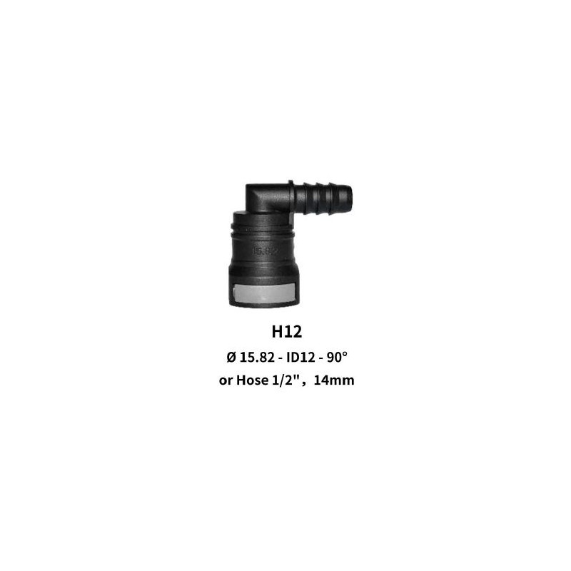 Quick Release 15.82 to 14mm 90 Degree Elbow for Rubber Hose