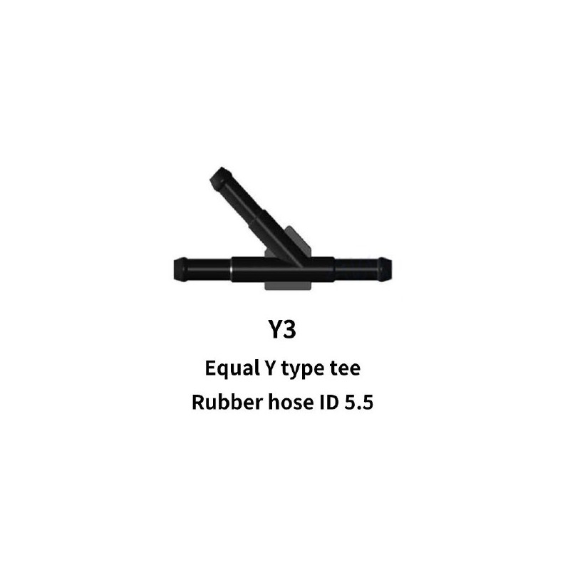 5.5mm for Rubber Hose Equal Y-Tee Piece