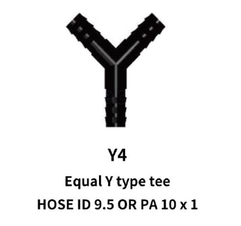 10mm Equal Y-Tee Piece