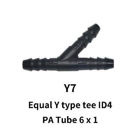 6mm Equal Y-Tee for Rubber Hose